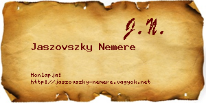 Jaszovszky Nemere névjegykártya
